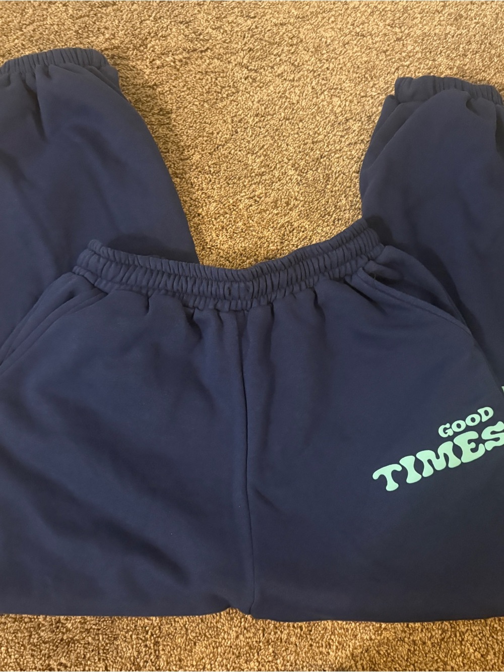 Navy 'Good Times' Graphic Joggers - Relaxed Sweat Pants